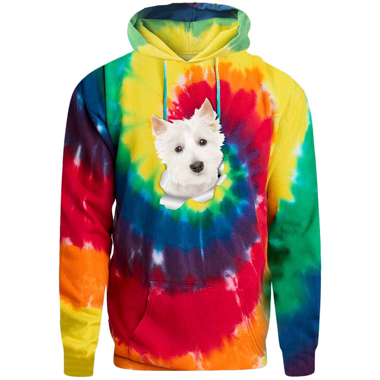 PC146 Port & Company Adult Tie-Dye Pullover Hoodie - Rainbow