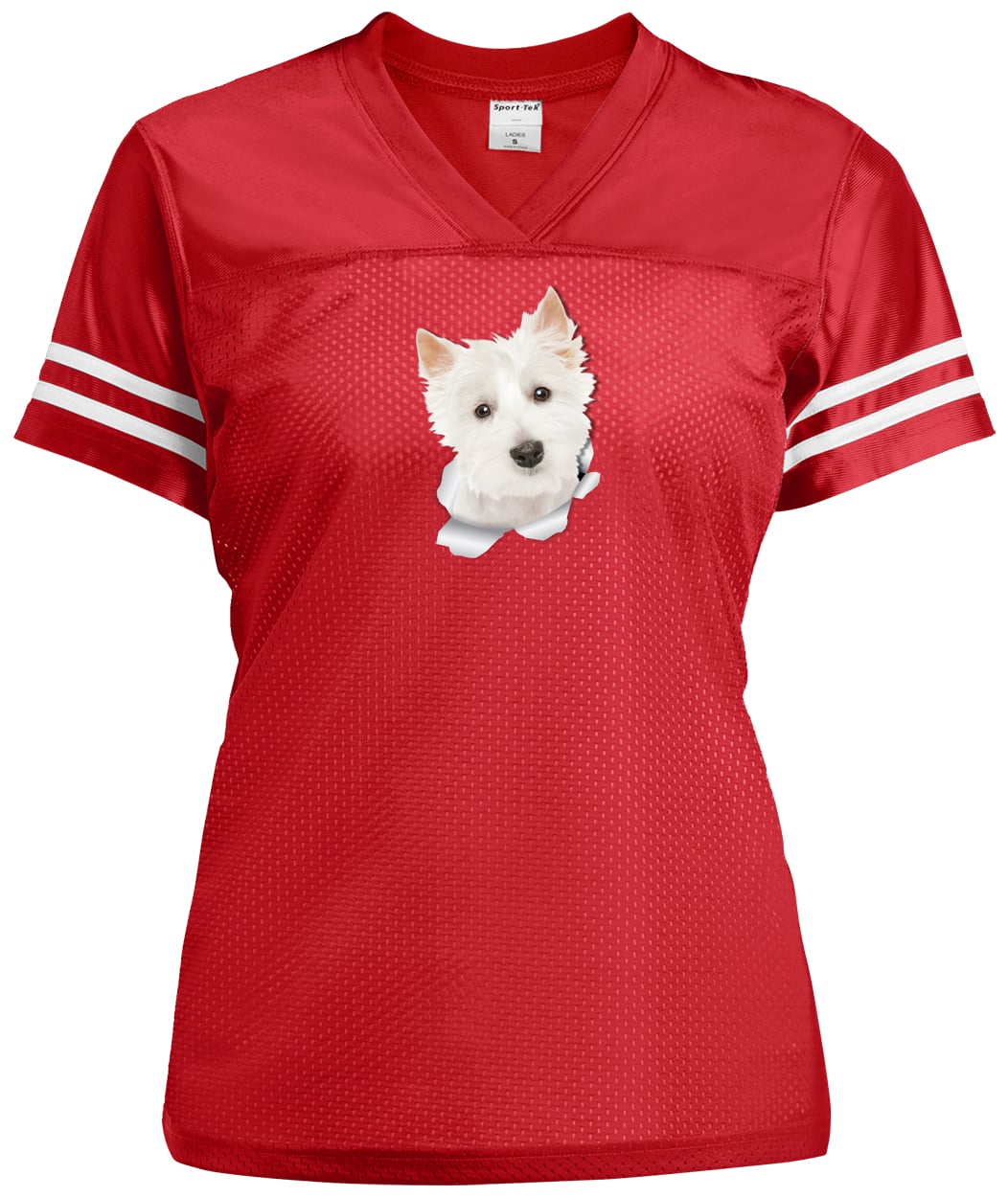 LST307 Sport-Tek Ladies' Replica Jersey - True Red/White