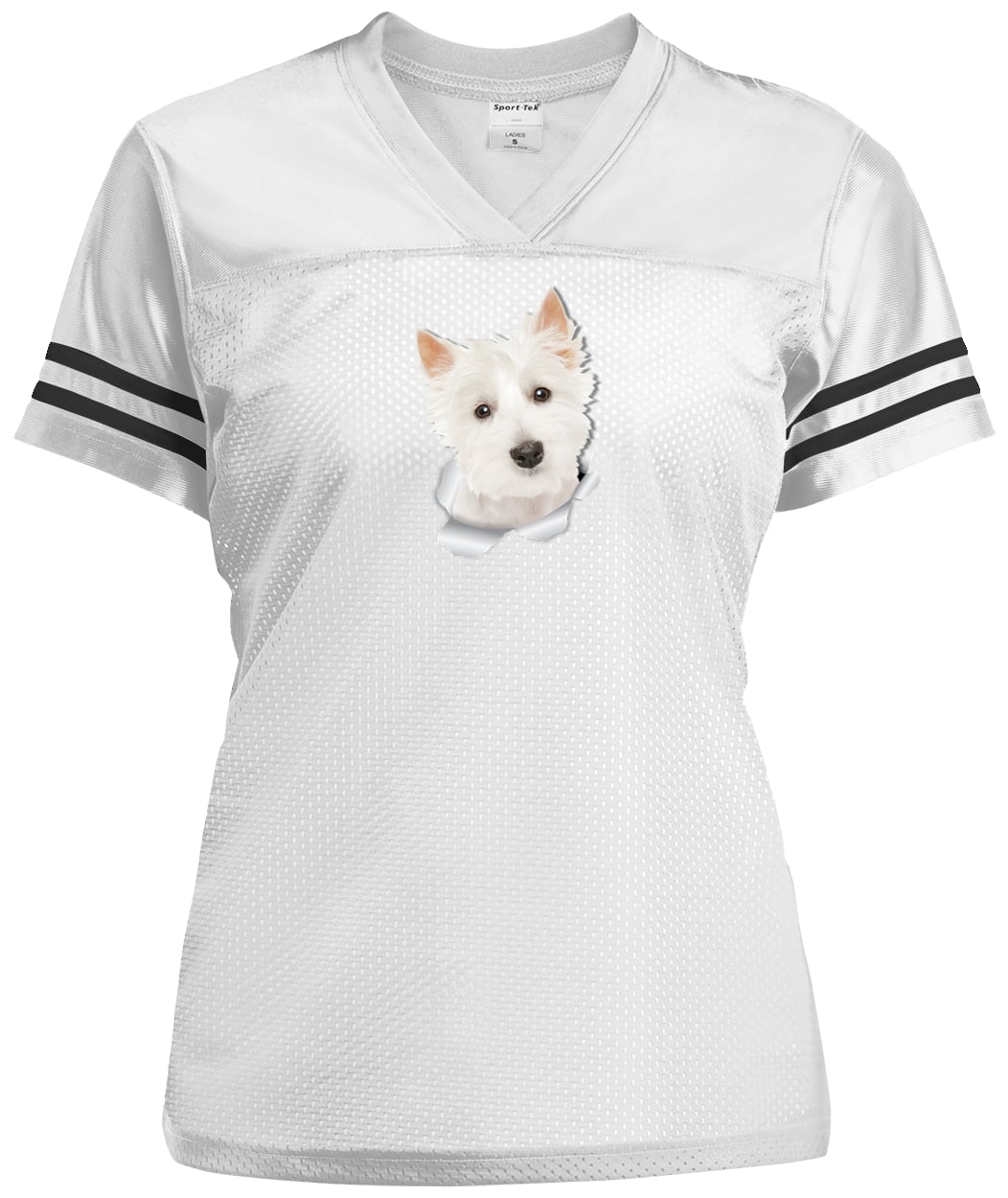 LST307 Sport-Tek Ladies' Replica Jersey - White/Black