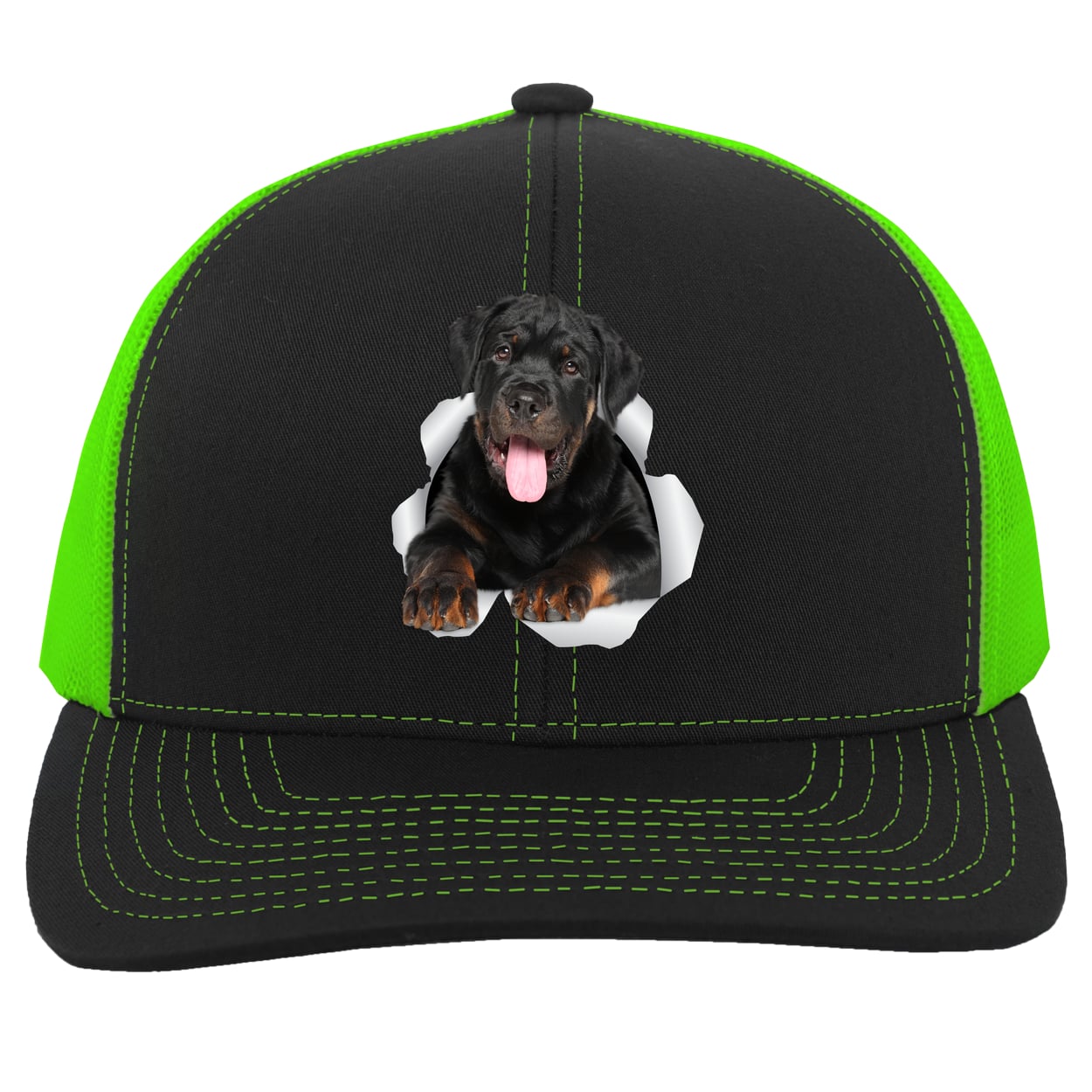 104C Trucker Snap Back - Black/Neon Green