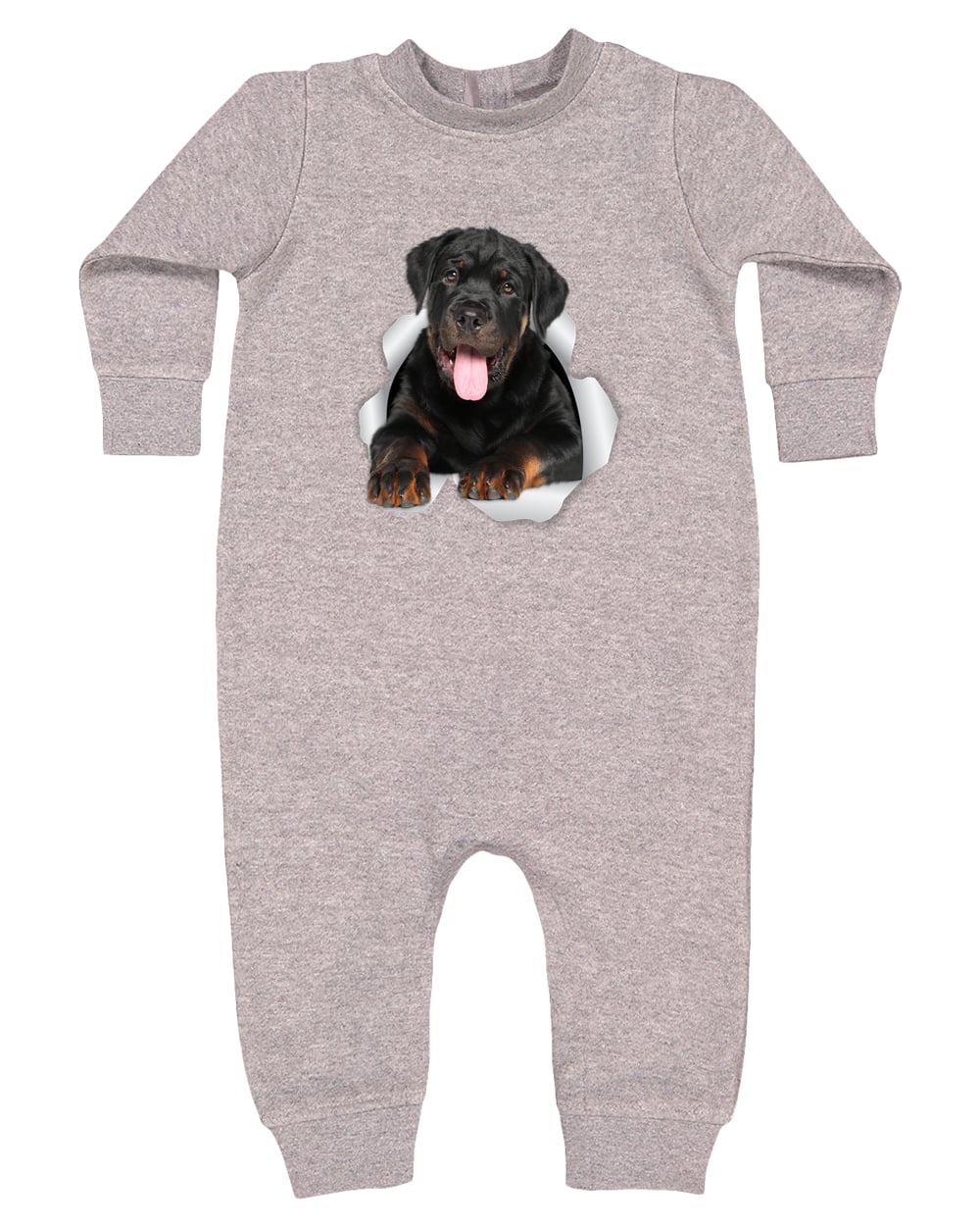 4447 Rabbit Skins Infant Fleece One-Piece Bodysuit - Heather Grey