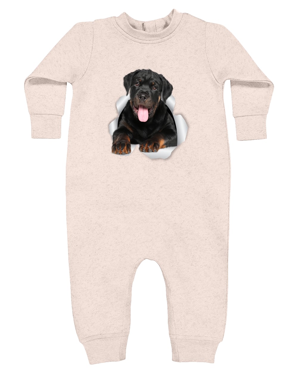4447 Rabbit Skins Infant Fleece One-Piece Bodysuit - Natural Heather