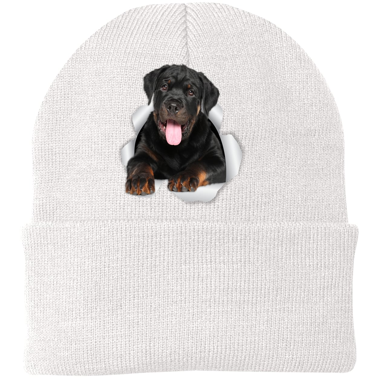 CP90 Port & Company Knit Beanie - White