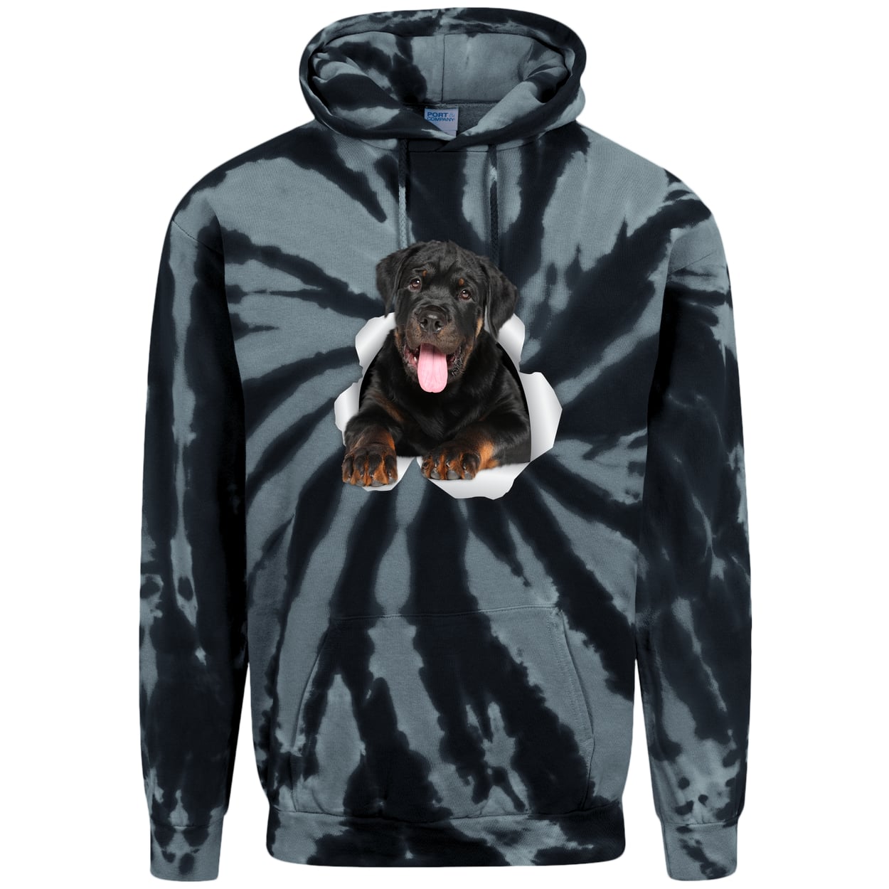 PC146 Port & Company Adult Tie-Dye Pullover Hoodie - Black