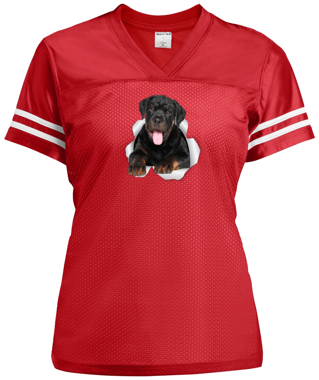 LST307 Sport-Tek Ladies' Replica Jersey - True Red/White