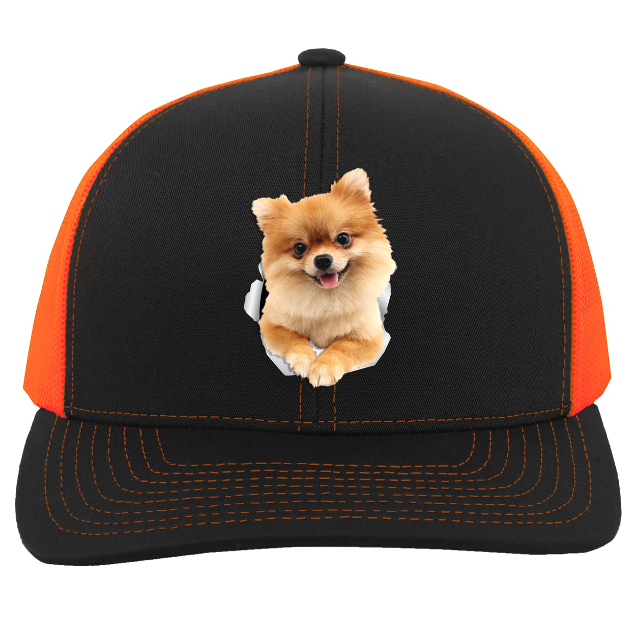 104C Trucker Snap Back - Black/Neon Orange
