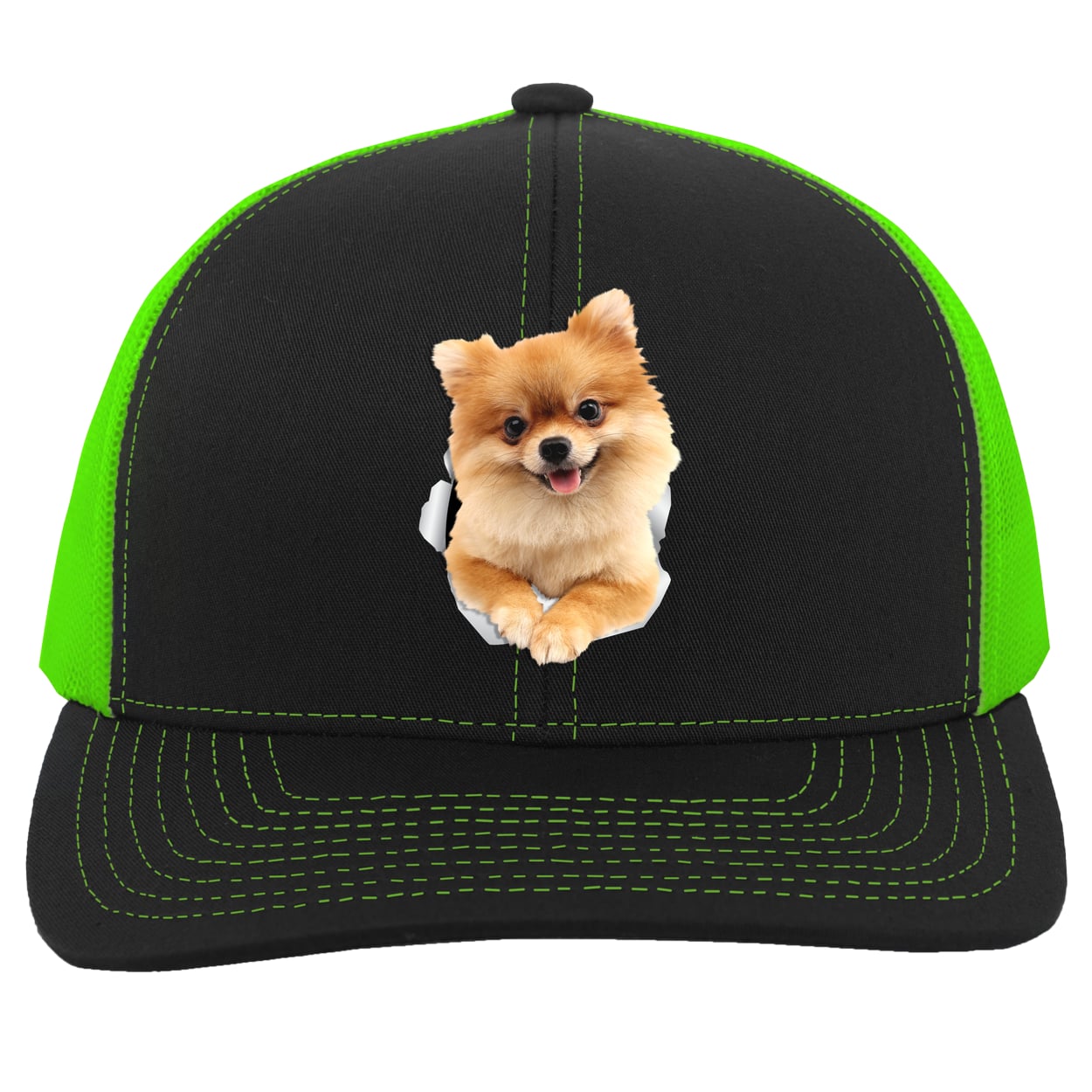 104C Trucker Snap Back - Black/Neon Green