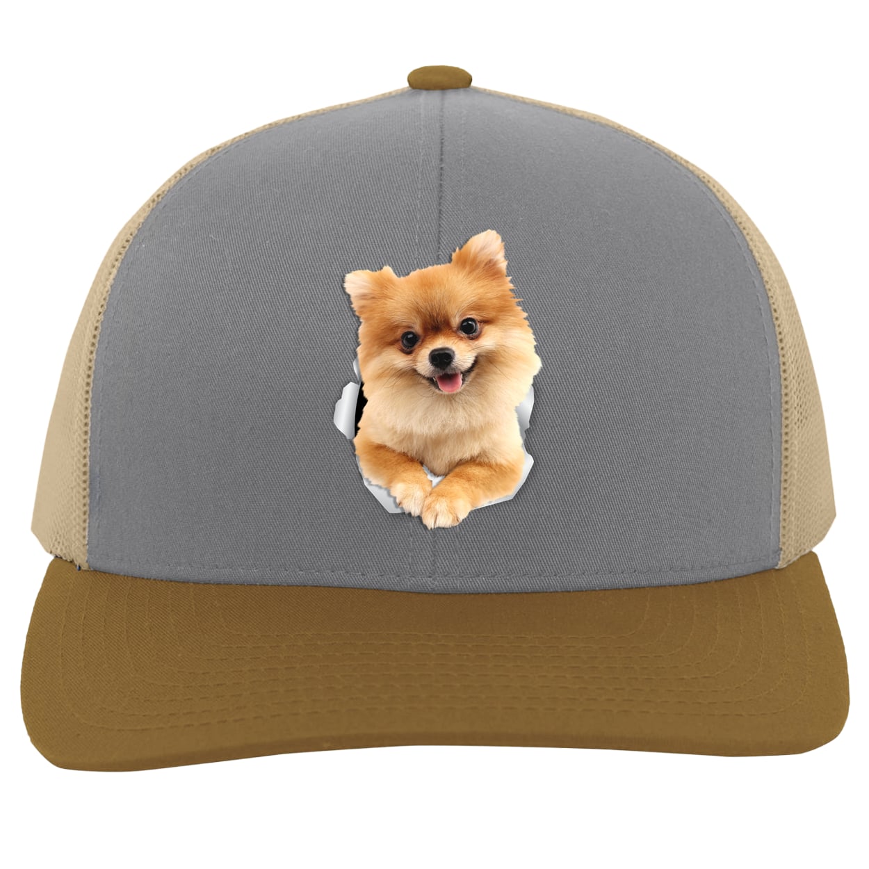 104C Trucker Snap Back - Heather/Beige/Amber