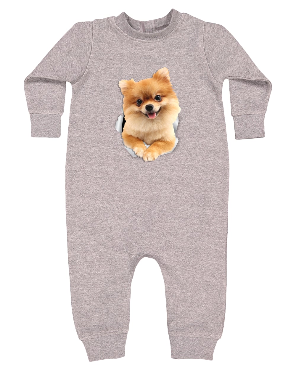 4447 Rabbit Skins Infant Fleece One-Piece Bodysuit - Heather Grey
