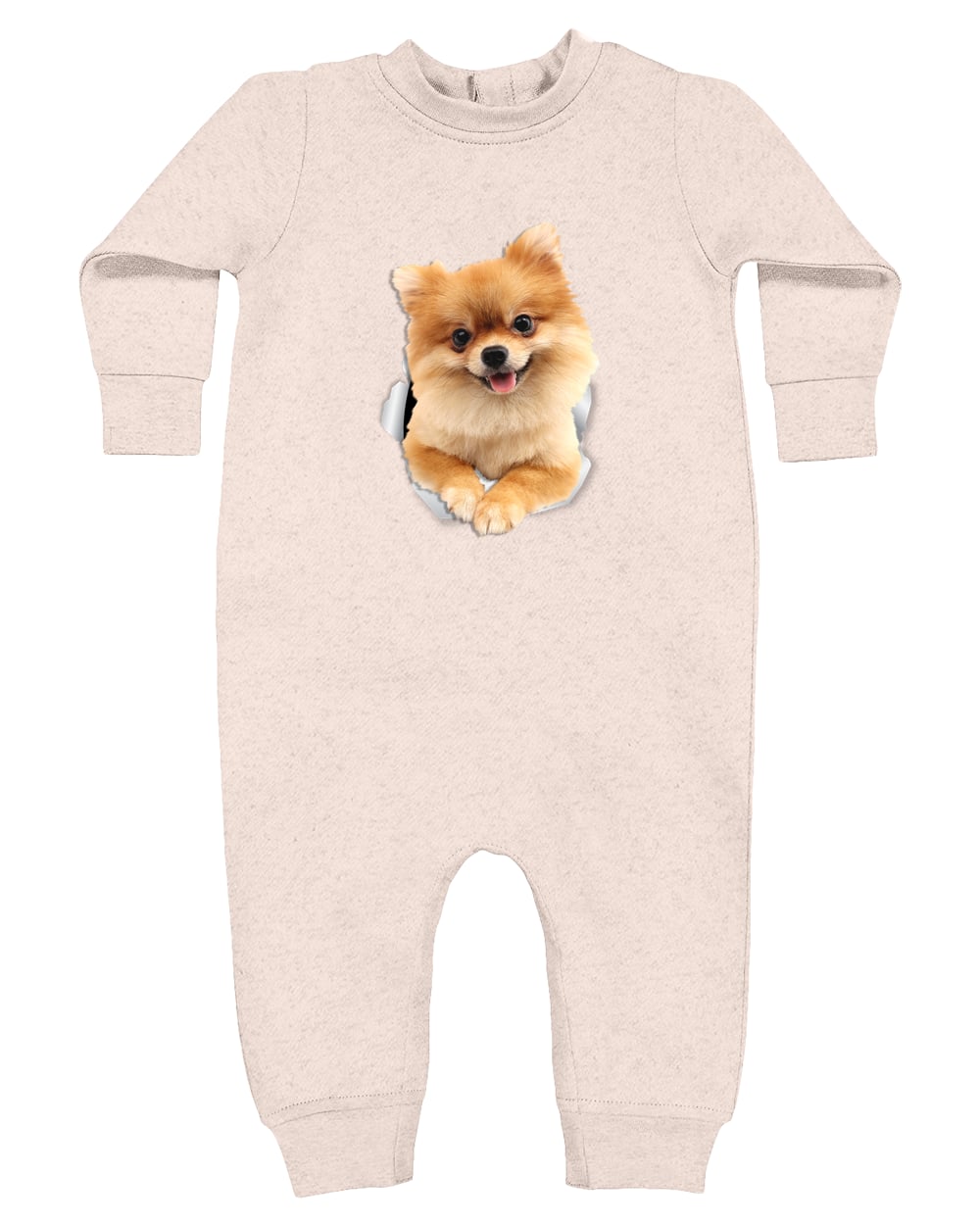 4447 Rabbit Skins Infant Fleece One-Piece Bodysuit - Natural Heather