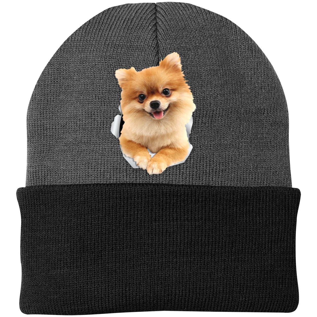 CP90 Port & Company Knit Beanie - Athletic Oxford/Black