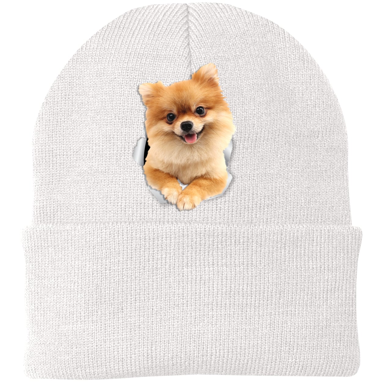 CP90 Port & Company Knit Beanie - White