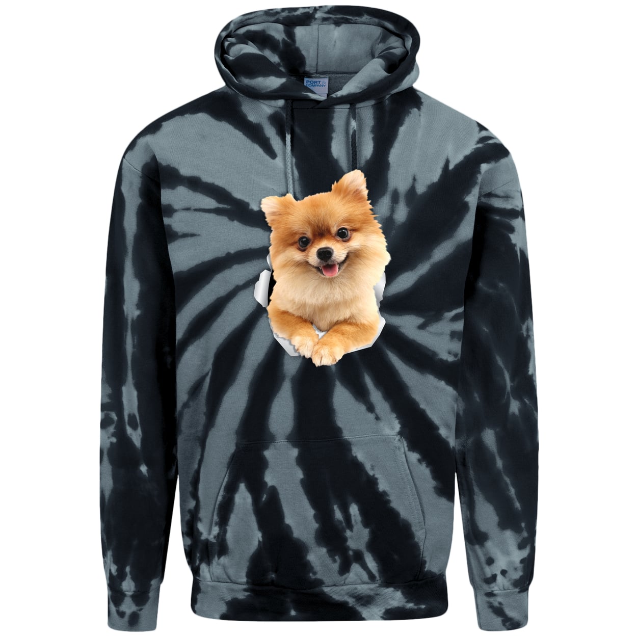 PC146 Port & Company Adult Tie-Dye Pullover Hoodie - Black
