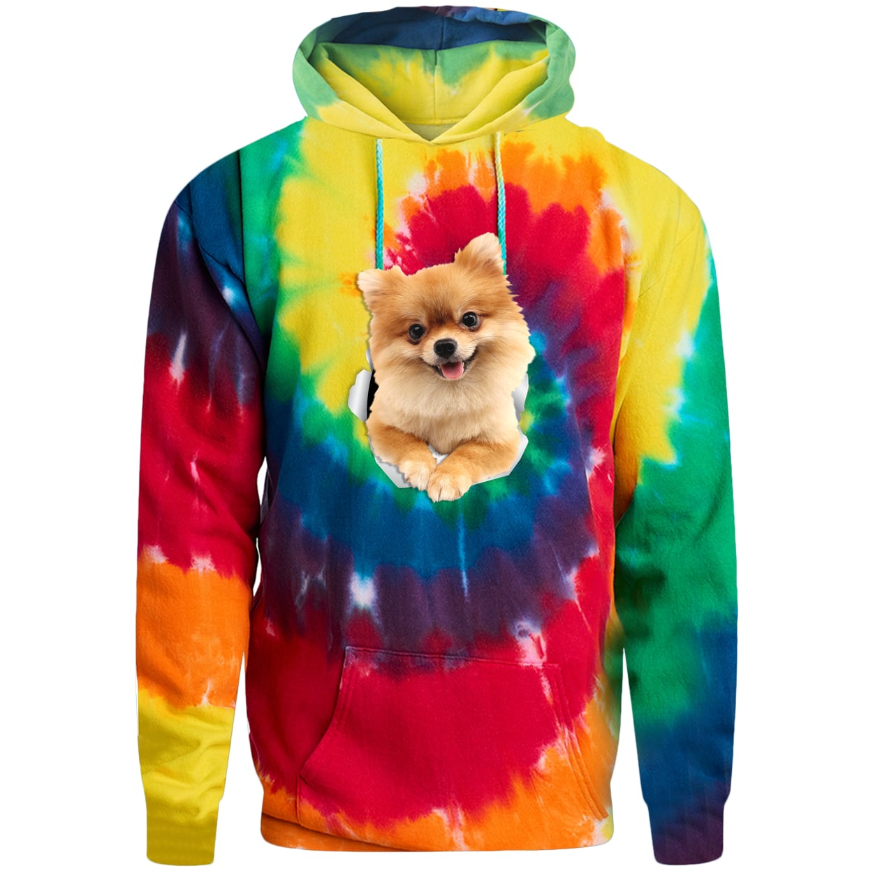 PC146 Port & Company Adult Tie-Dye Pullover Hoodie - Rainbow