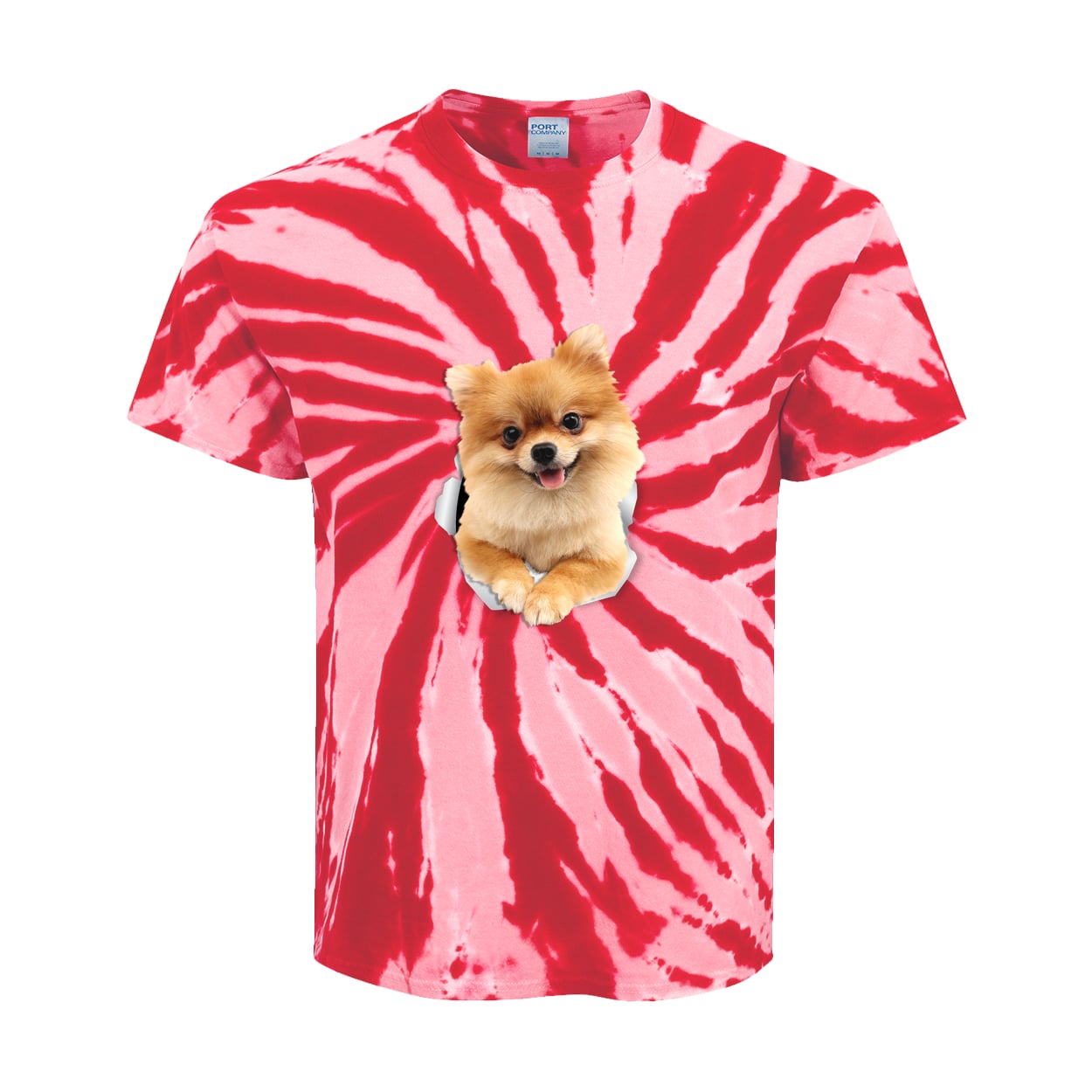 PC147Y Port & Company Kids Tie-Dye Tee - Red