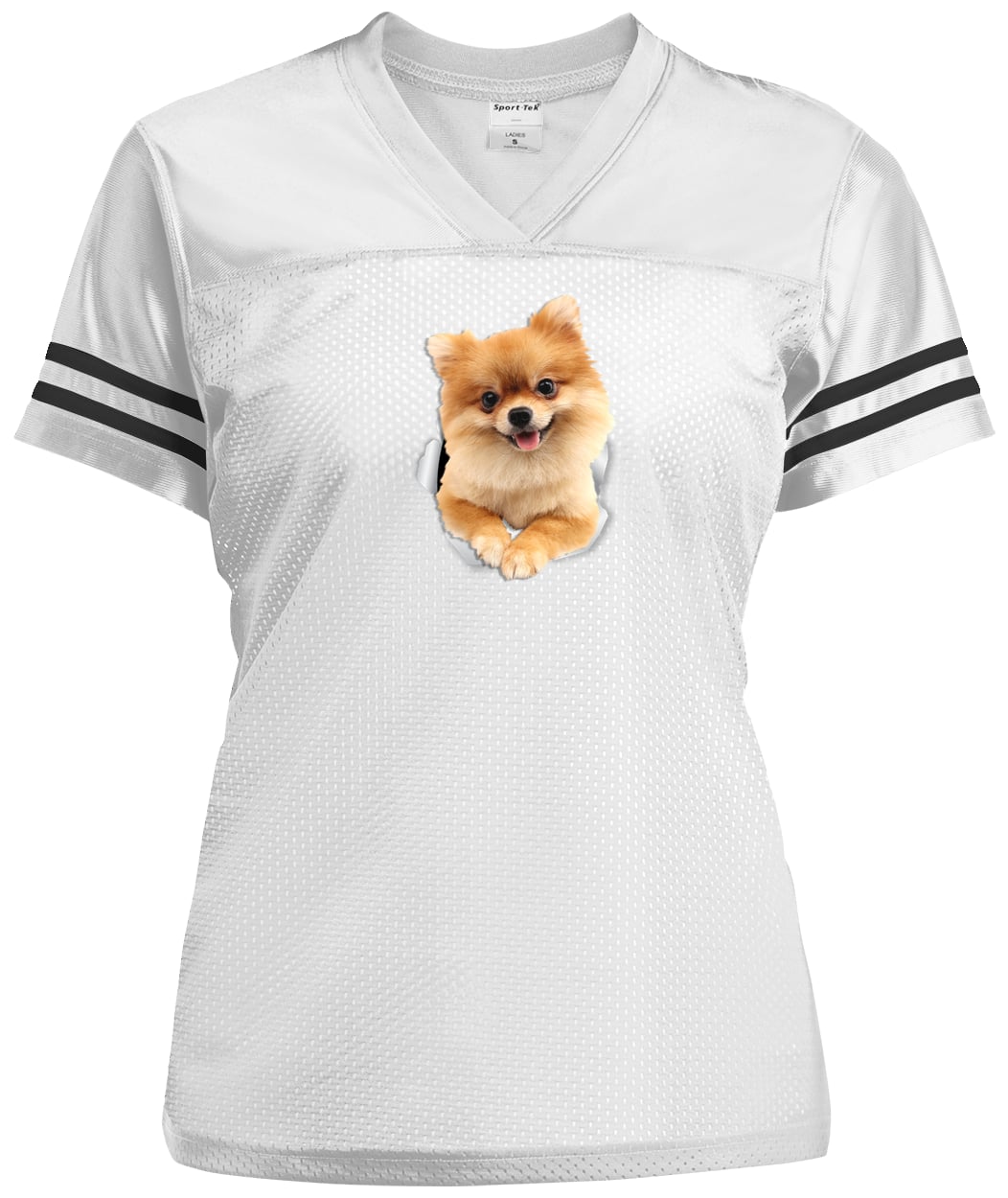 LST307 Sport-Tek Ladies' Replica Jersey - White/Black