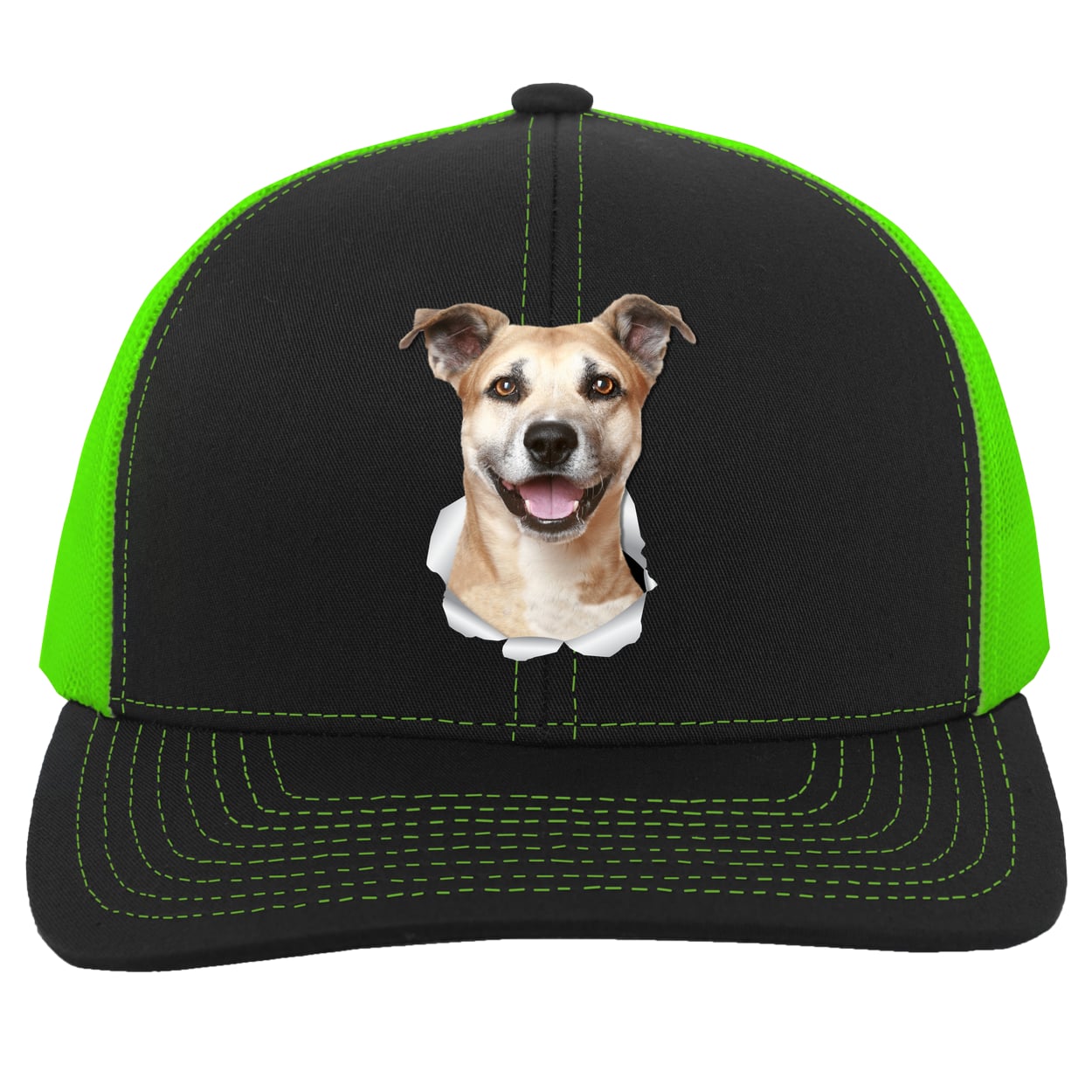 104C Trucker Snap Back - Black/Neon Green