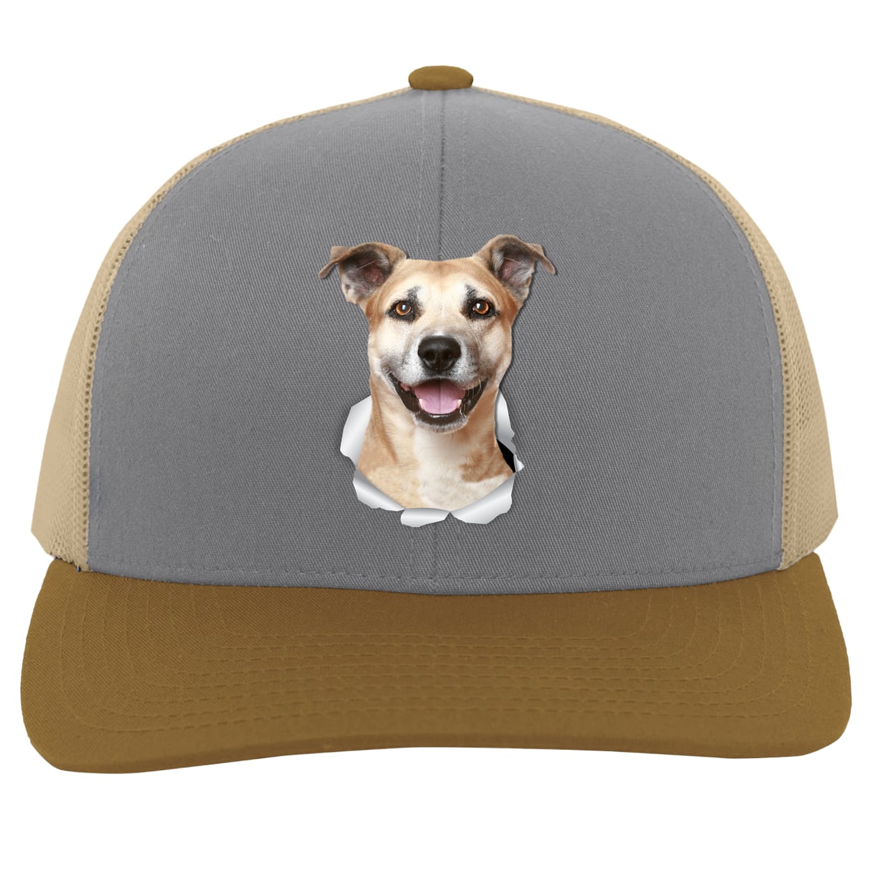 104C Trucker Snap Back - Heather/Beige/Amber