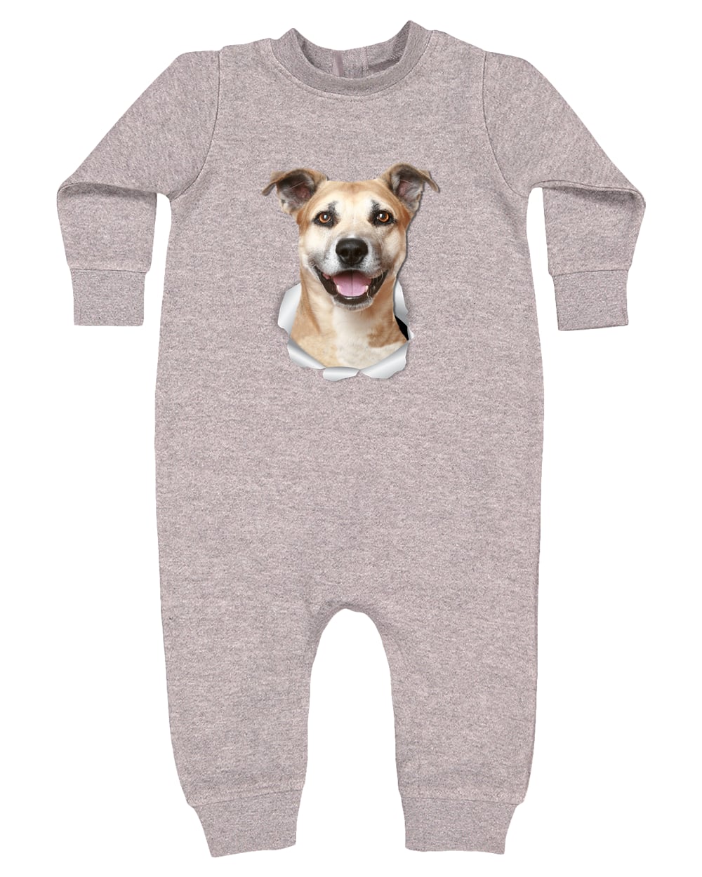 4447 Rabbit Skins Infant Fleece One-Piece Bodysuit - Heather Grey