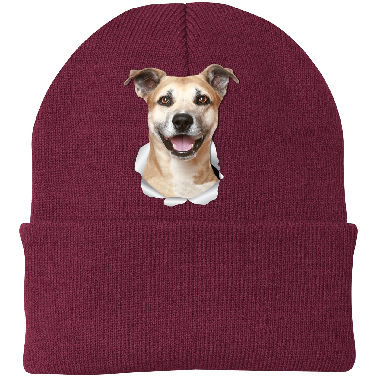 CP90 Port & Company Knit Beanie - Maroon