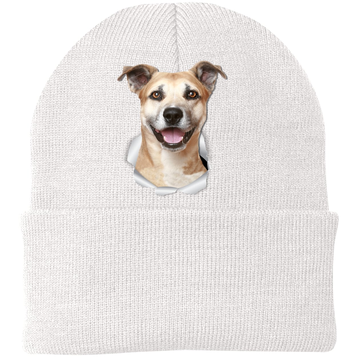 CP90 Port & Company Knit Beanie - White