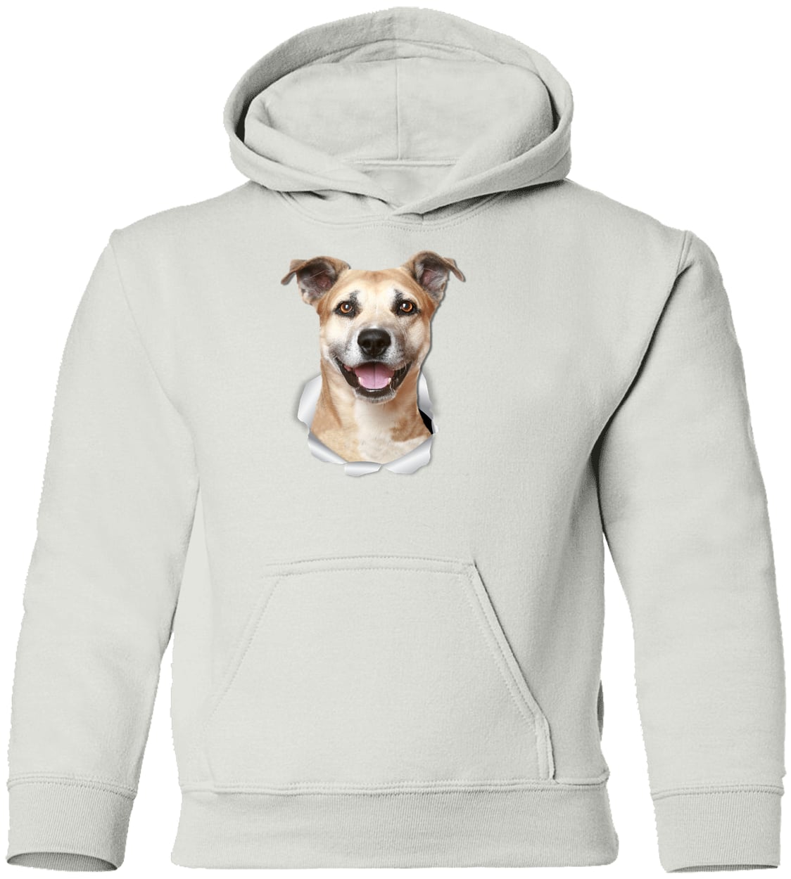 G185B Gildan Youth Pullover Hoodie - White