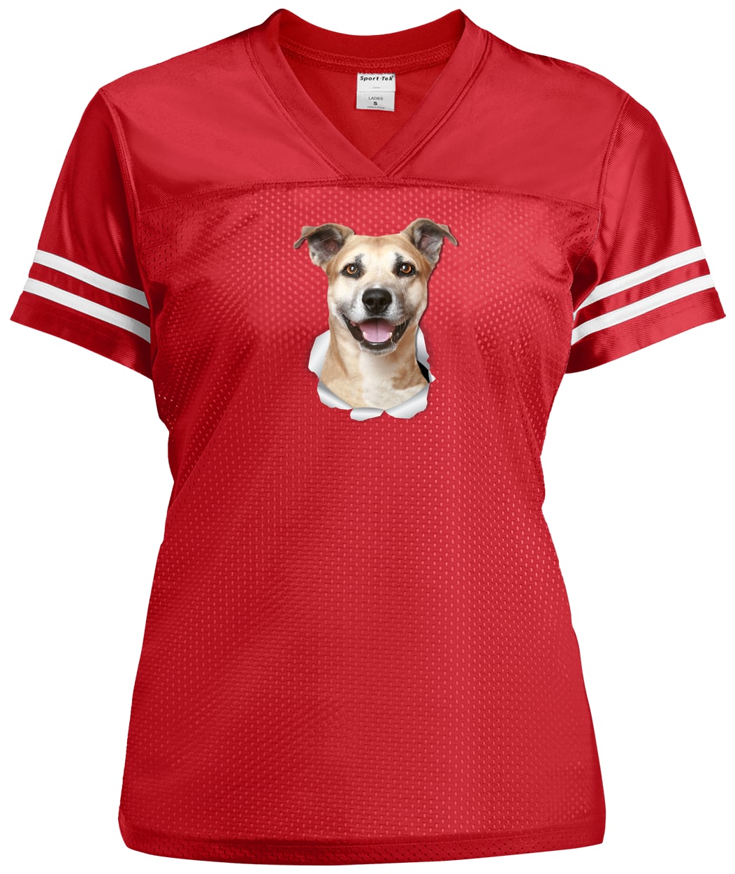 LST307 Sport-Tek Ladies' Replica Jersey - True Red/White