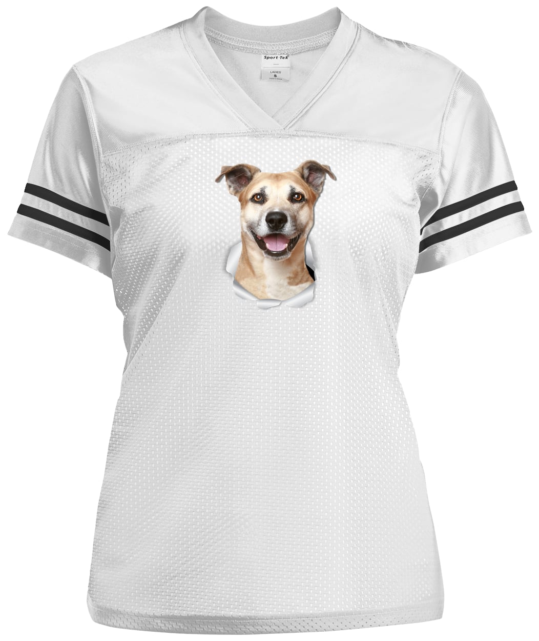 LST307 Sport-Tek Ladies' Replica Jersey - White/Black