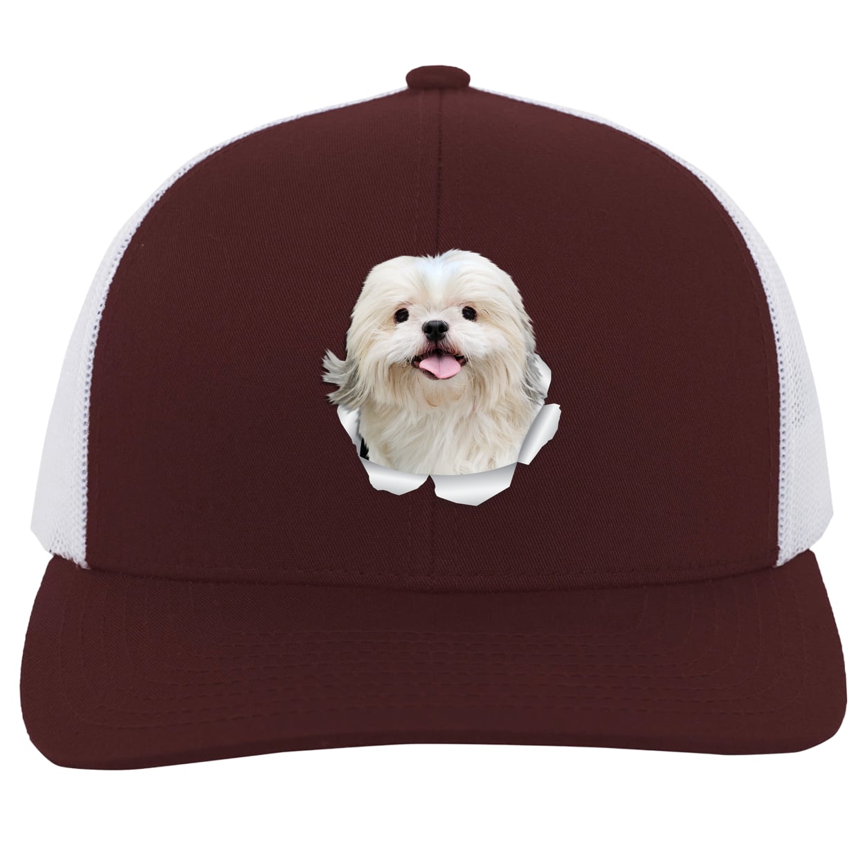104C Trucker Snap Back - Maroon/White