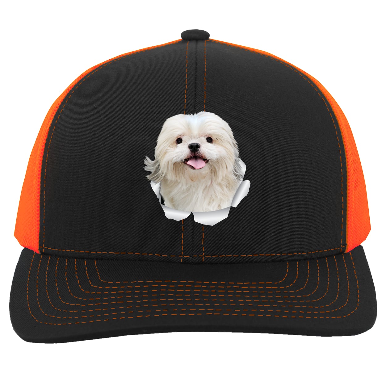 104C Trucker Snap Back - Black/Neon Orange