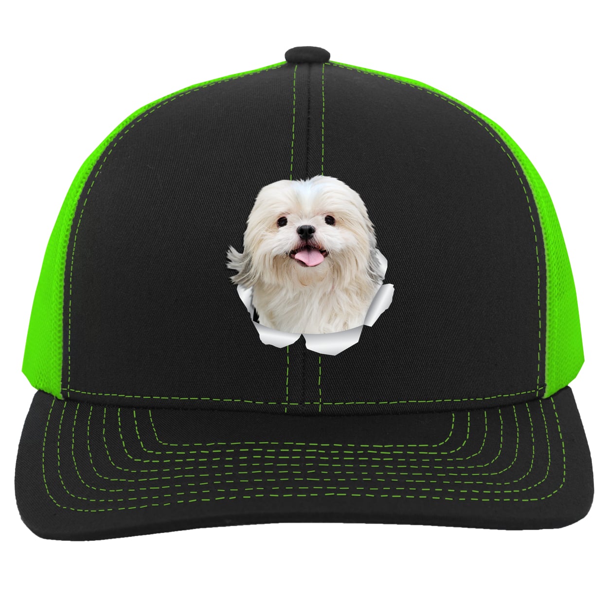 104C Trucker Snap Back - Black/Neon Green