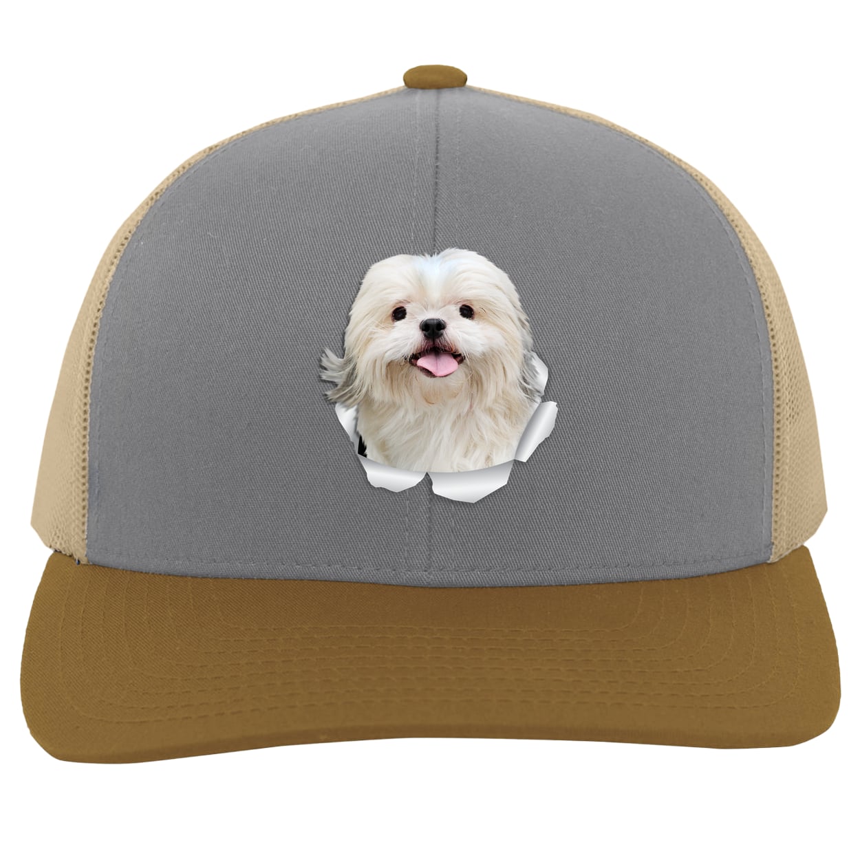 104C Trucker Snap Back - Heather/Beige/Amber
