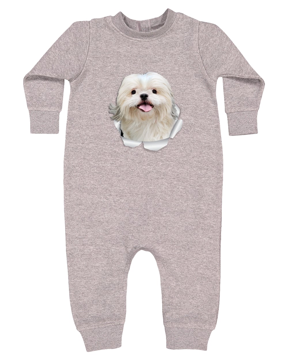 4447 Rabbit Skins Infant Fleece One-Piece Bodysuit - Heather Grey
