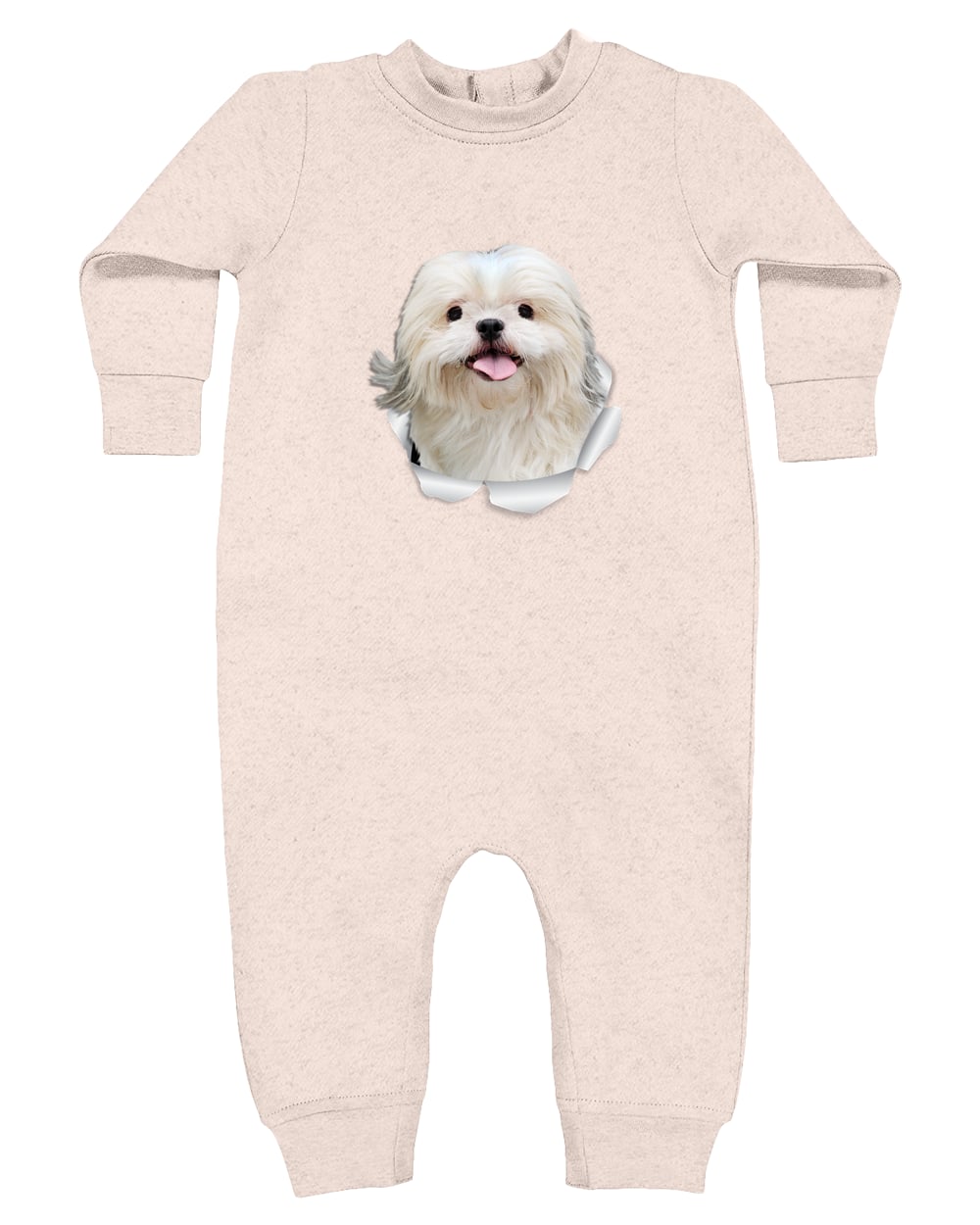 4447 Rabbit Skins Infant Fleece One-Piece Bodysuit - Natural Heather