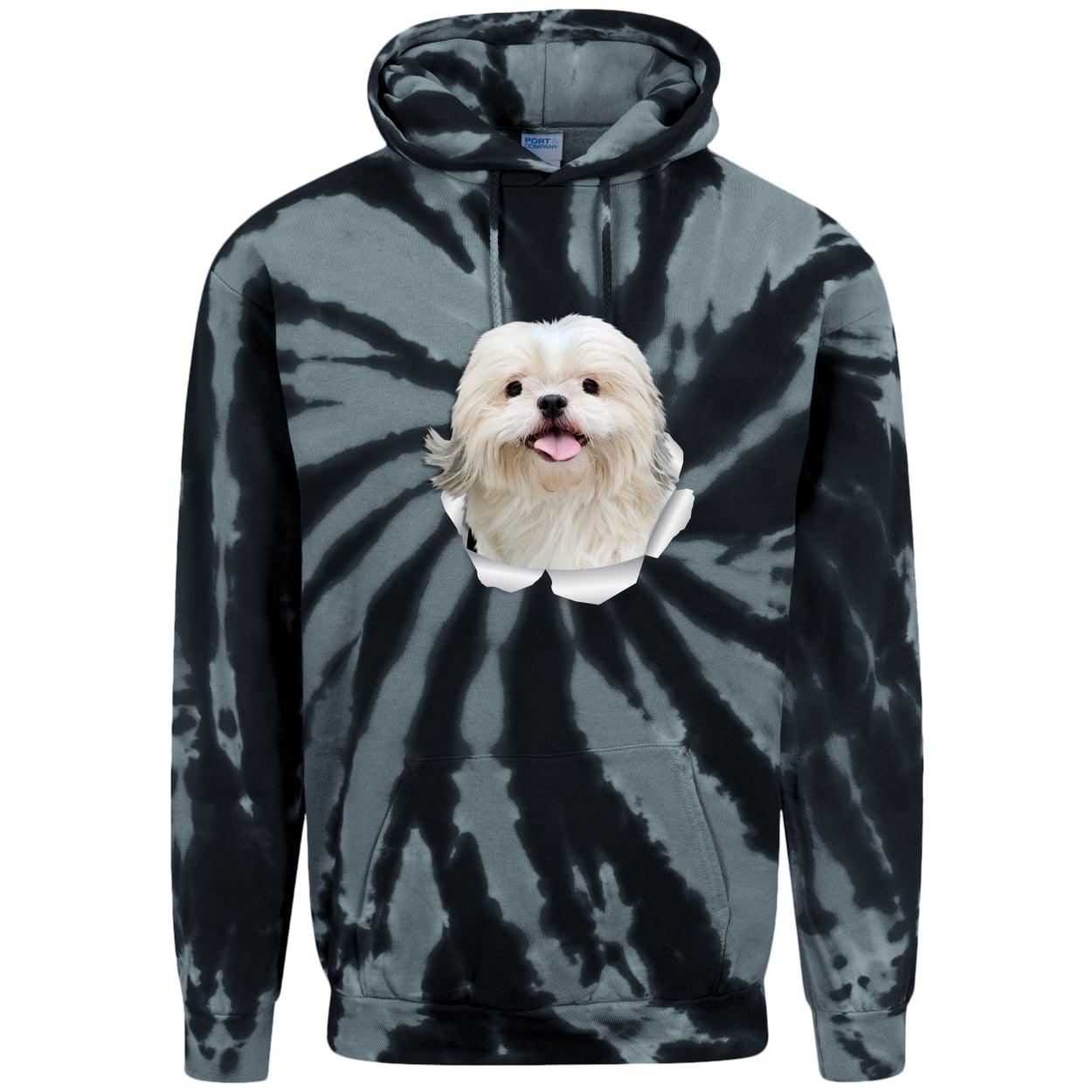 PC146 Port & Company Adult Tie-Dye Pullover Hoodie - Black
