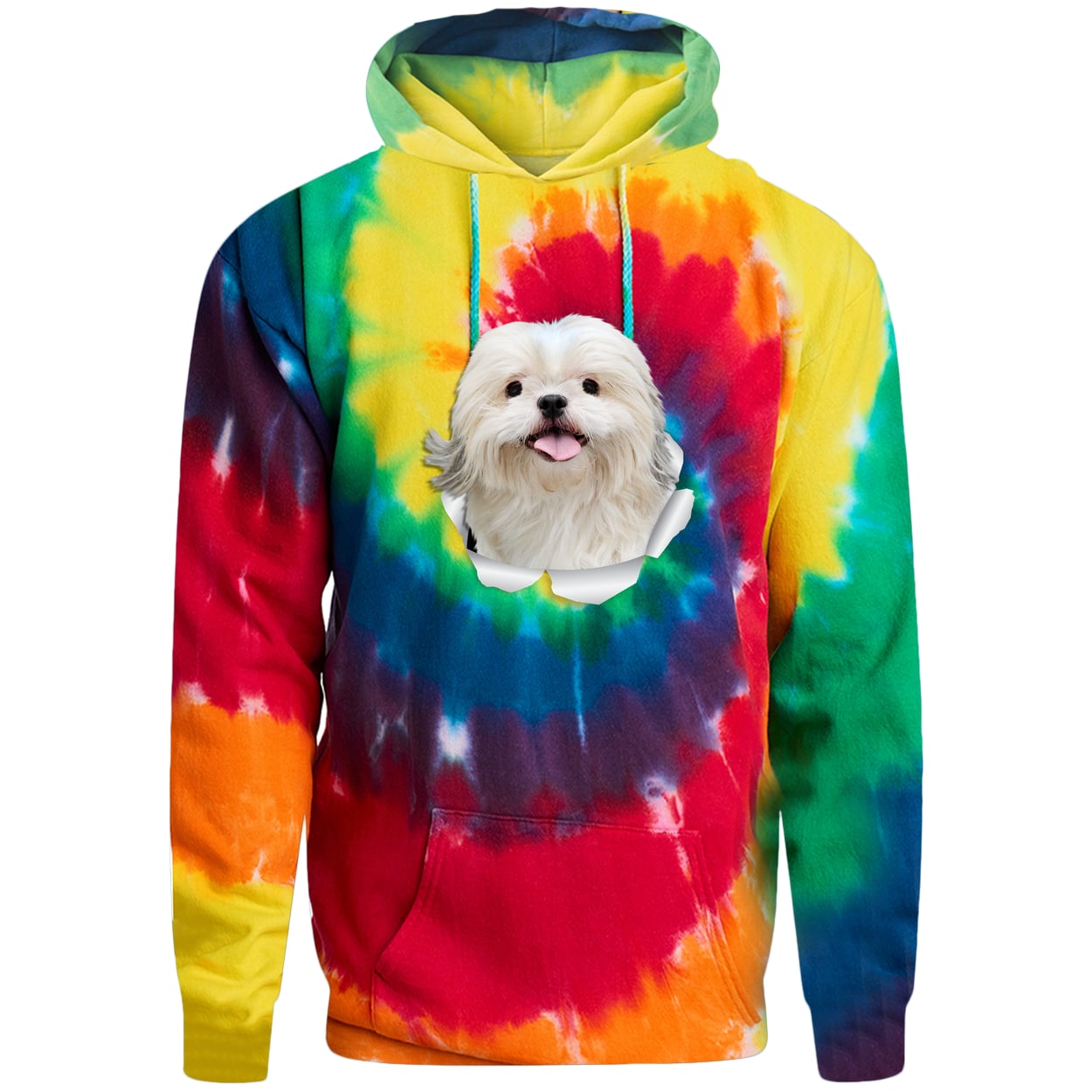 PC146 Port & Company Adult Tie-Dye Pullover Hoodie - Rainbow