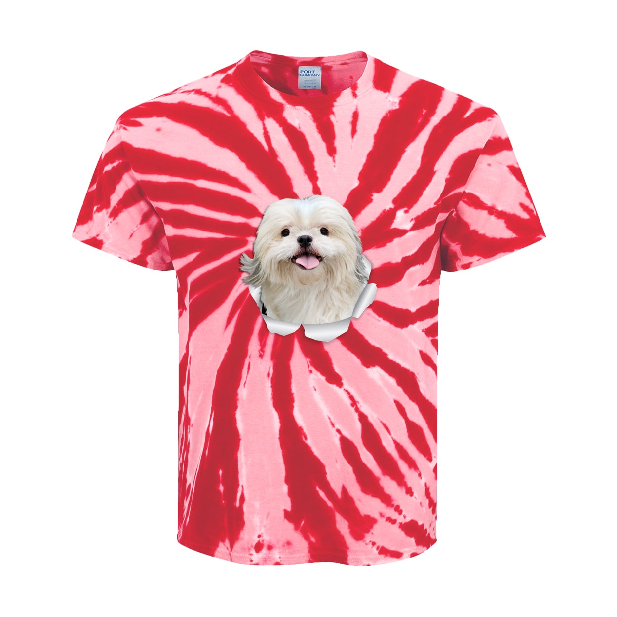 PC147Y Port & Company Kids Tie-Dye Tee - Red