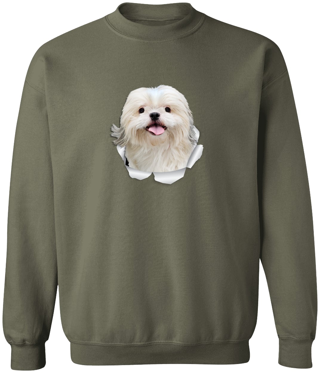 G180 Gildan Crewneck Pullover Sweatshirt - Military Green
