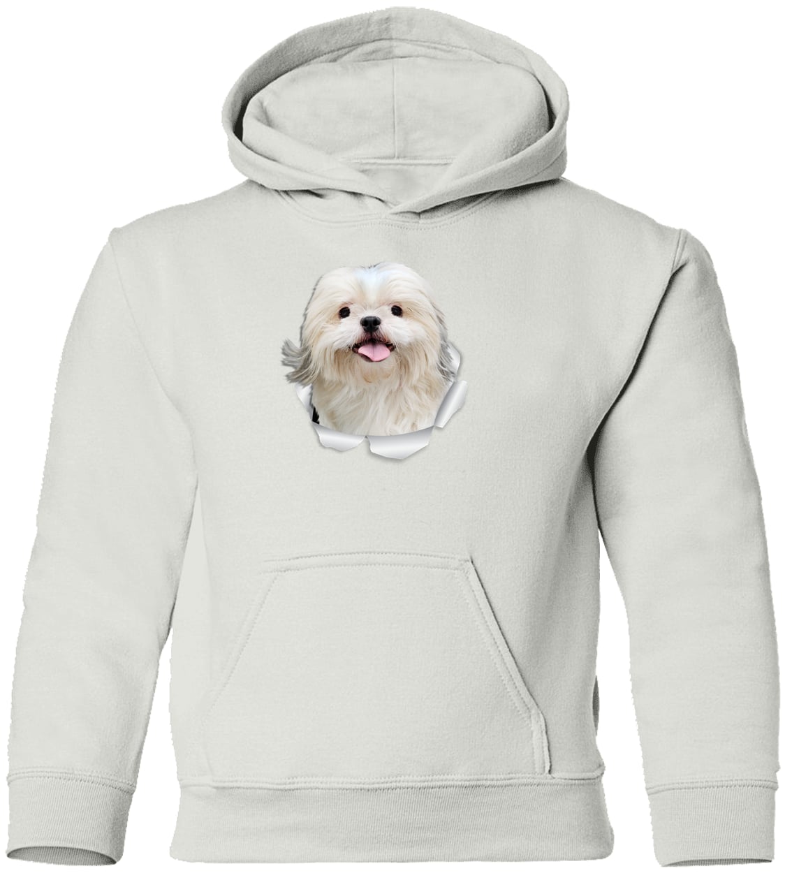 G185B Gildan Youth Pullover Hoodie - White