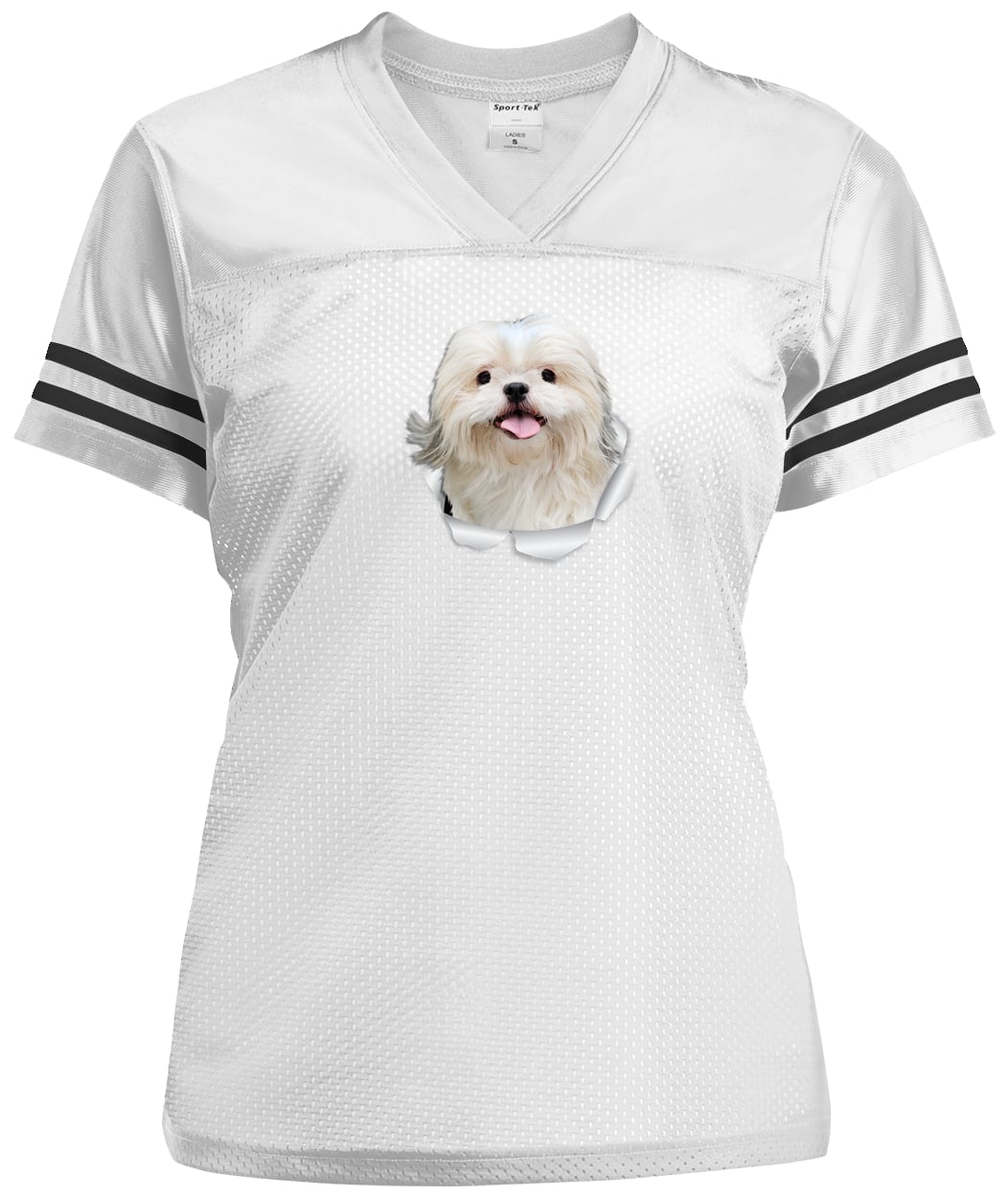 LST307 Sport-Tek Ladies' Replica Jersey - White/Black