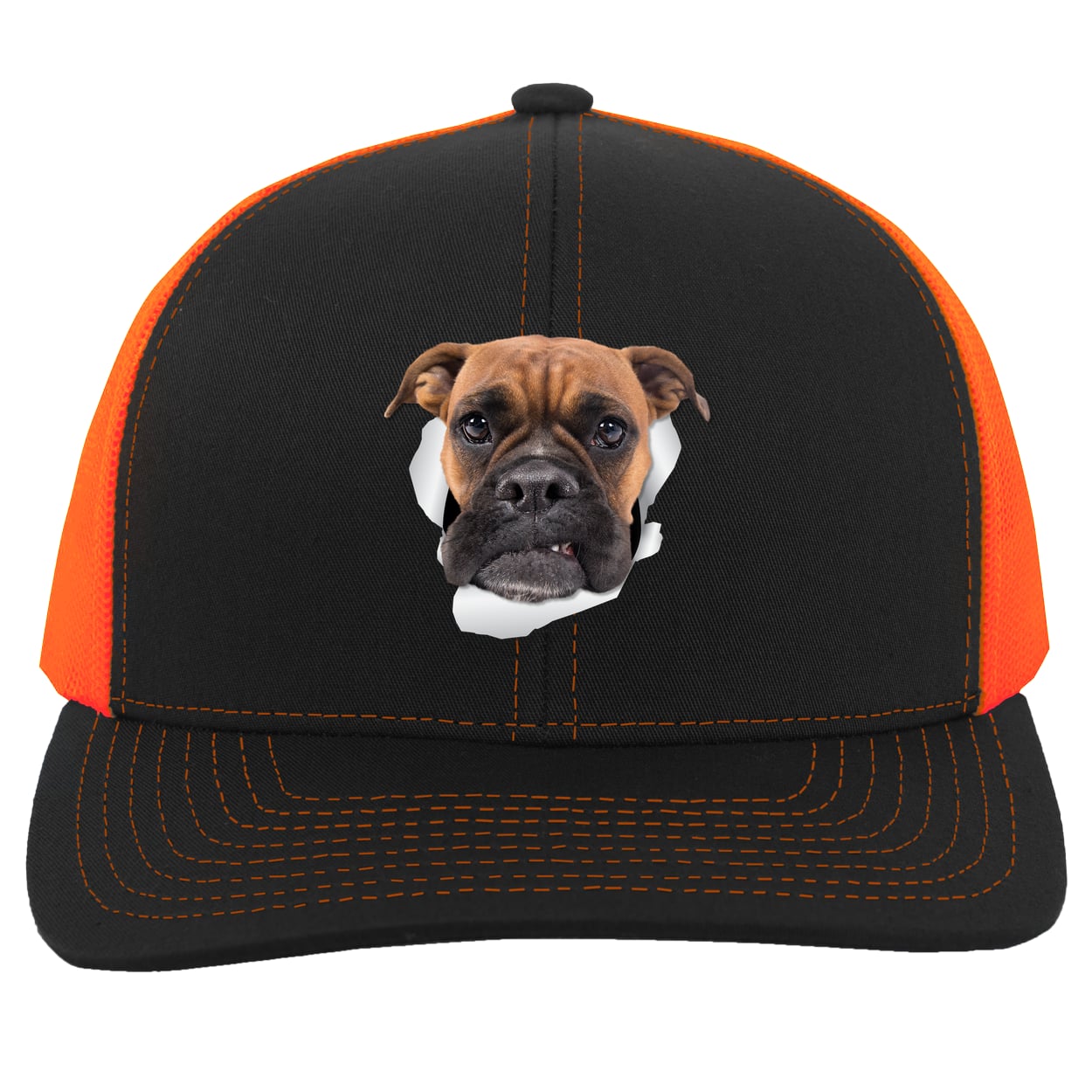 104C Trucker Snap Back - Black/Neon Orange