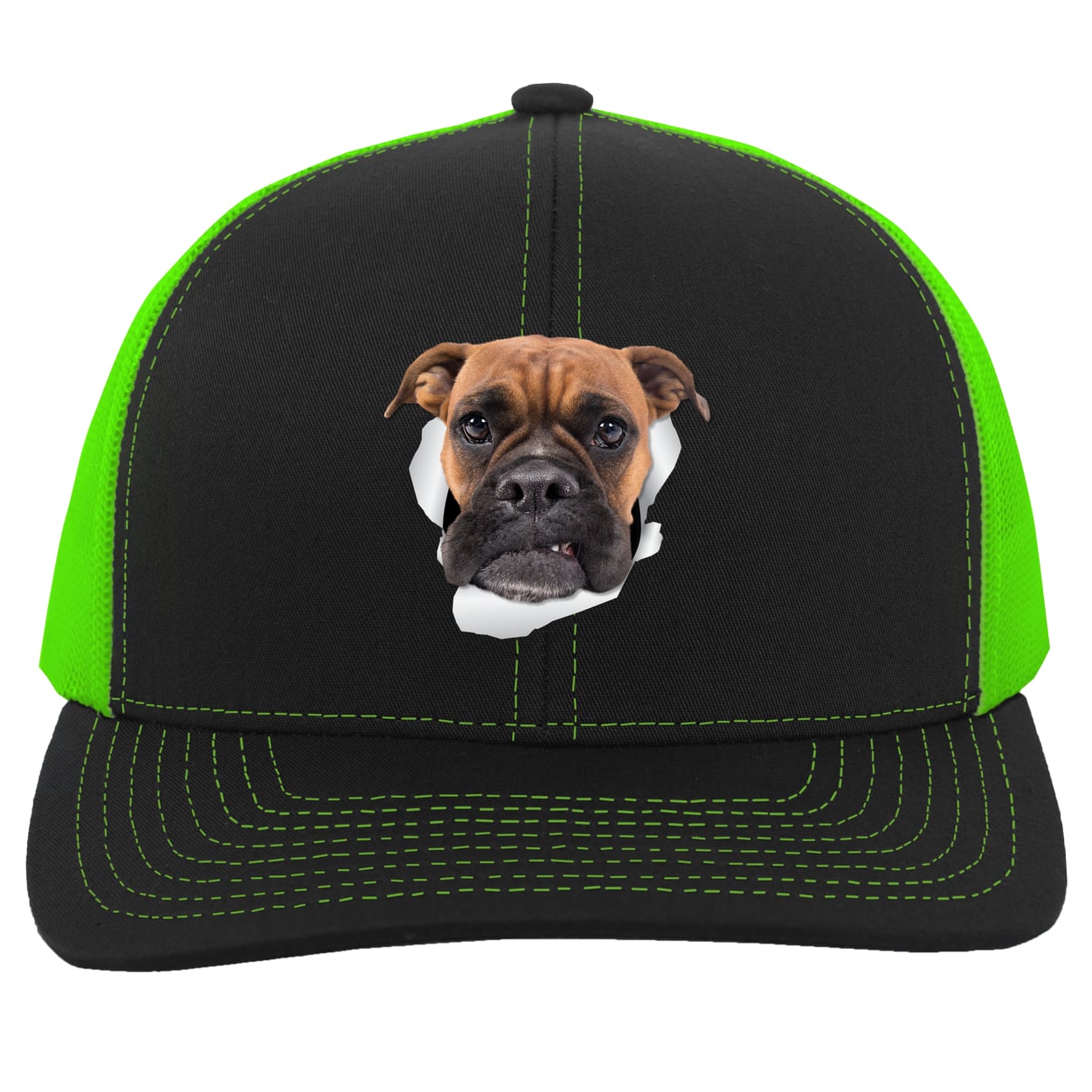 104C Trucker Snap Back - Black/Neon Green