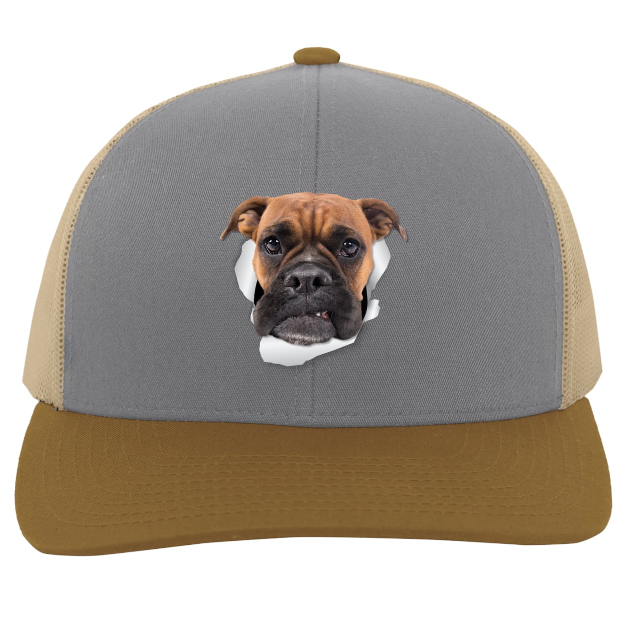 104C Trucker Snap Back - Heather/Beige/Amber