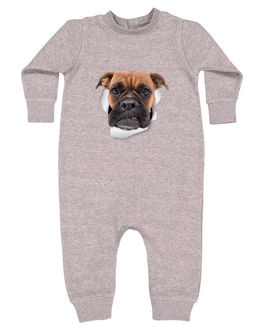 4447 Rabbit Skins Infant Fleece One-Piece Bodysuit - Heather Grey
