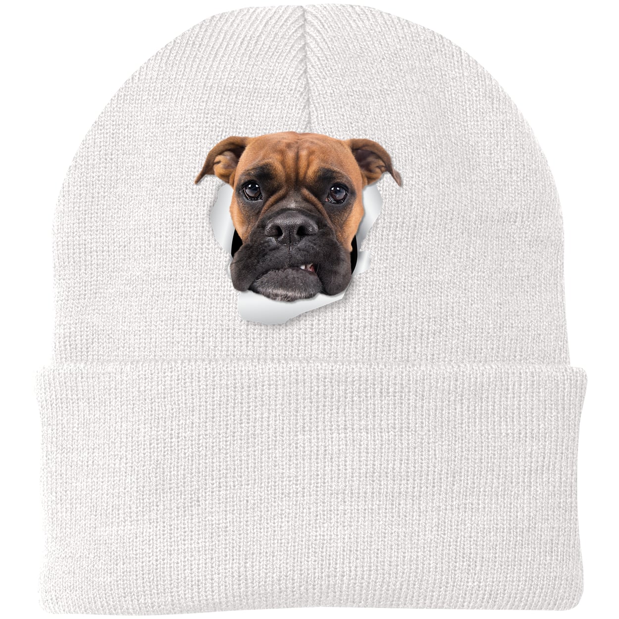 CP90 Port & Company Knit Beanie - White