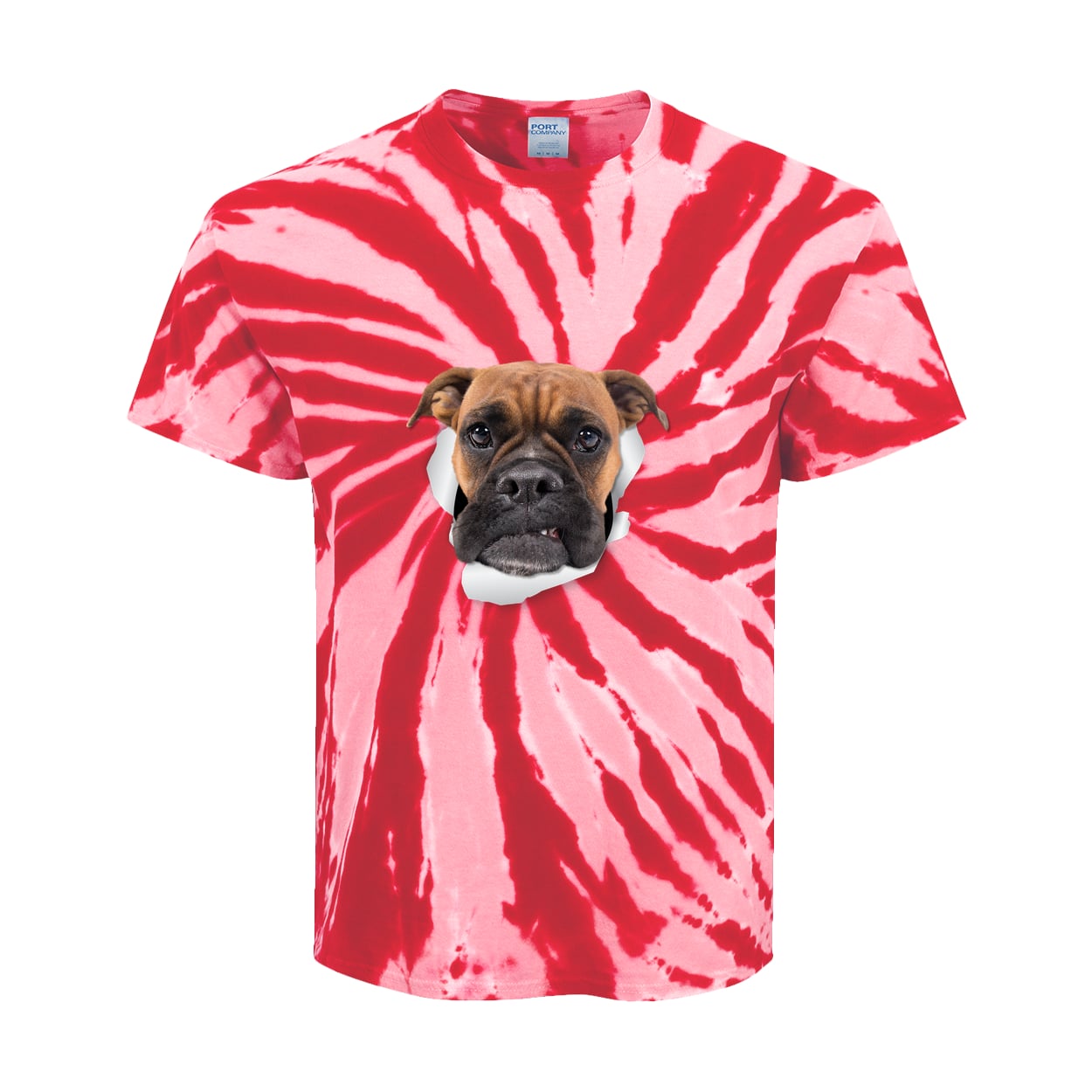 PC147Y Port & Company Kids Tie-Dye Tee - Red