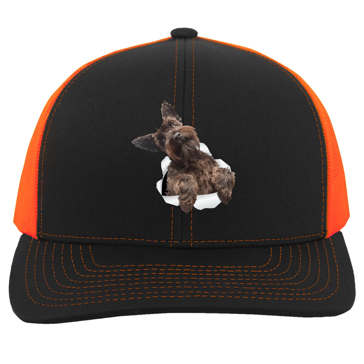 104C Trucker Snap Back - Black/Neon Orange
