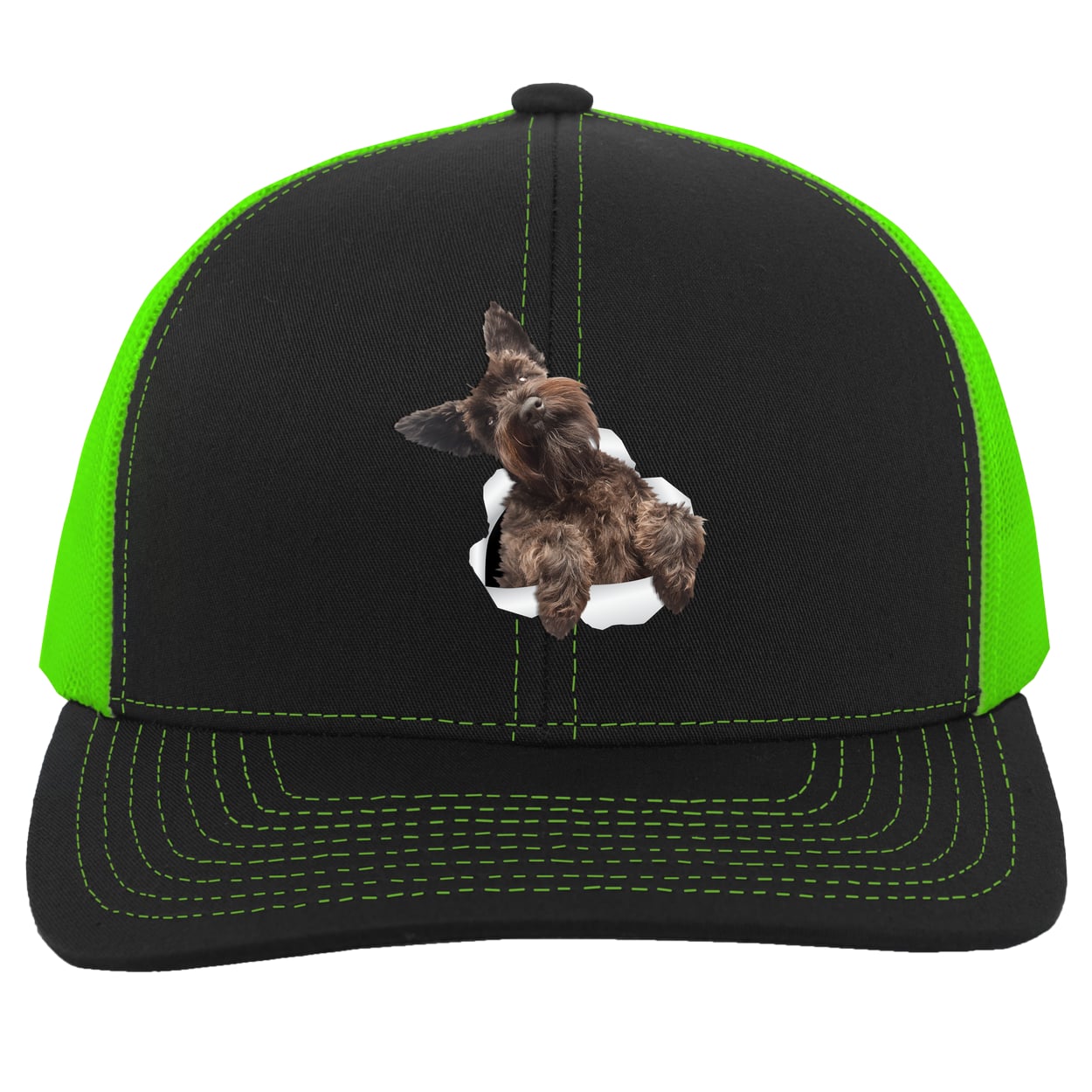 104C Trucker Snap Back - Black/Neon Green