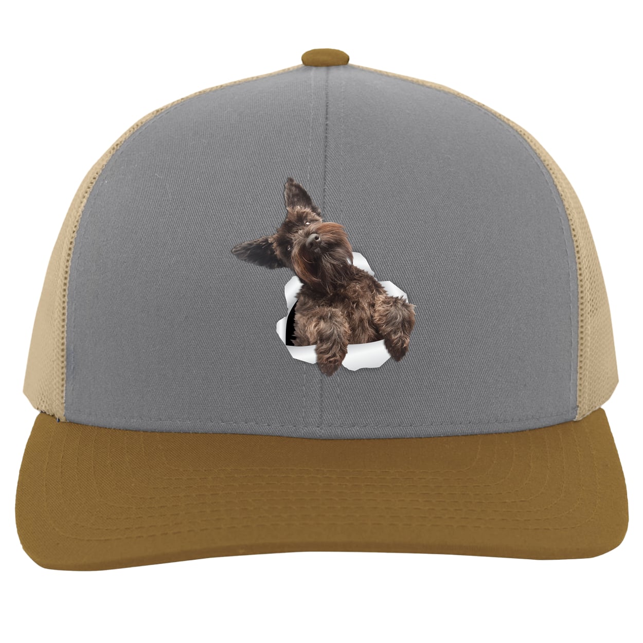 104C Trucker Snap Back - Heather/Beige/Amber
