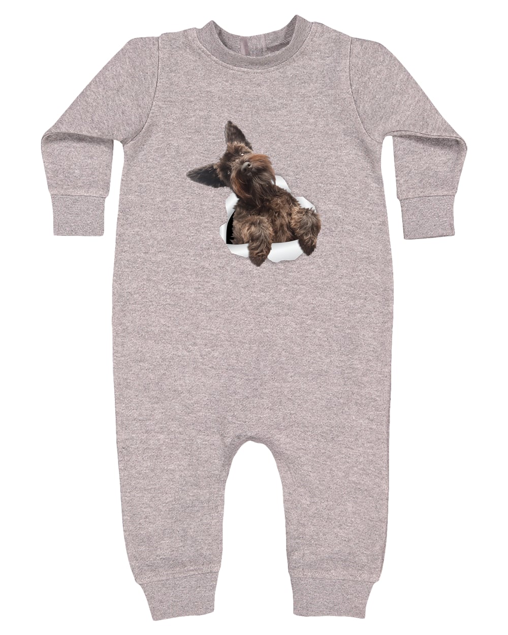 4447 Rabbit Skins Infant Fleece One-Piece Bodysuit - Heather Grey